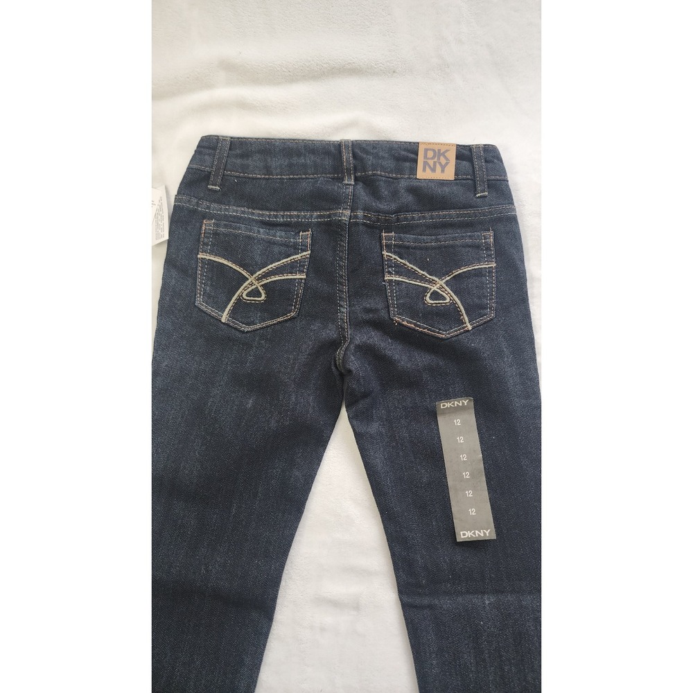 DKNY Girls Skinny Jeans Dark Wash Indigo Denim Size 12 NWT